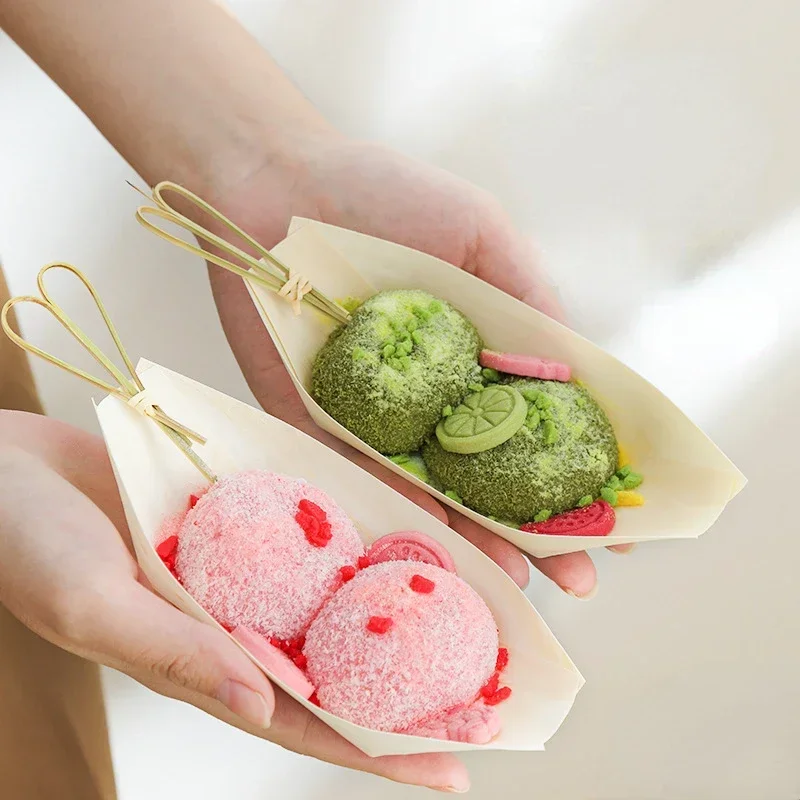 

Disposable Wooden Veneer Boat Sushi Boat Packing Box Snack Plate Cuisine Sashimi Wooden Boat Bowl Creative Wooden Tableware