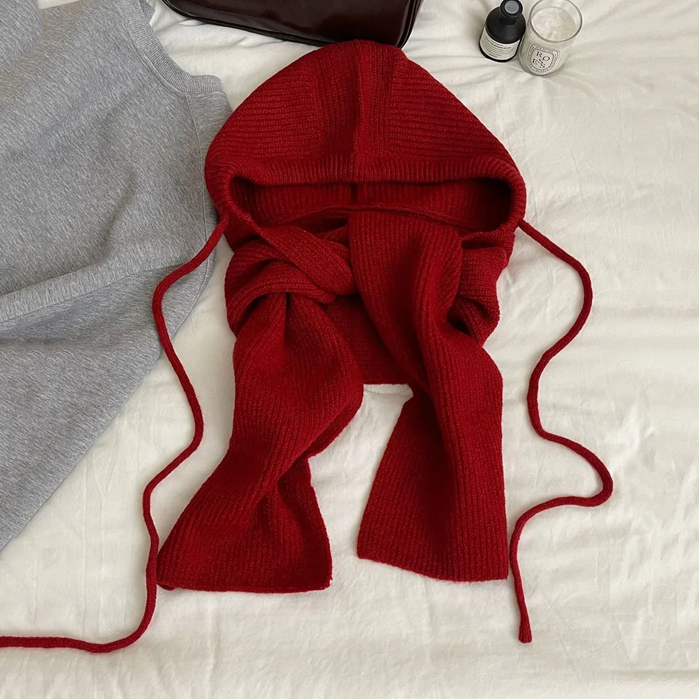 

Модная корейская цельная Балаклава, теплая защита шеи, шапочки, утолщенная шаль, женские аксессуары