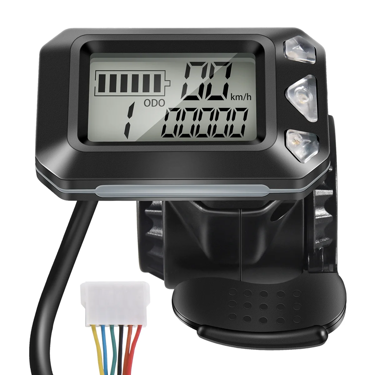 Acelerador de interruptor de pantalla de visualización de instrumento de scooter eléctrico ajustable de 24V 36V para piezas de scooter de 5,5 pulgadas (6 pines)