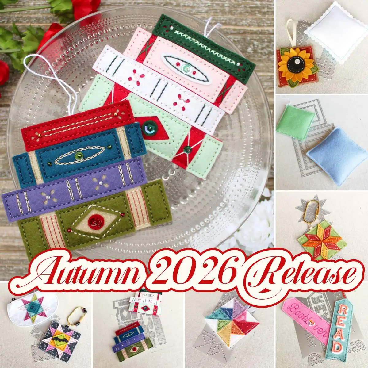 Felt Dies Lançamento Outono 2026 Coleção Abelha para Quilting, Matrizes de Corte de Metal para Decoração DIY de Scrapbook e Diário, Relevo, Agosto