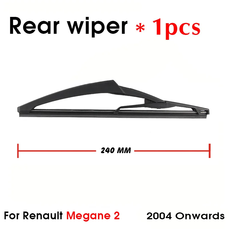 Car Wiper Blade For Renault Megane 2 2004 Onwards Rear Back Windshield Windscreen Rear Wiper 240mm+Arm 245mm Car Accessories