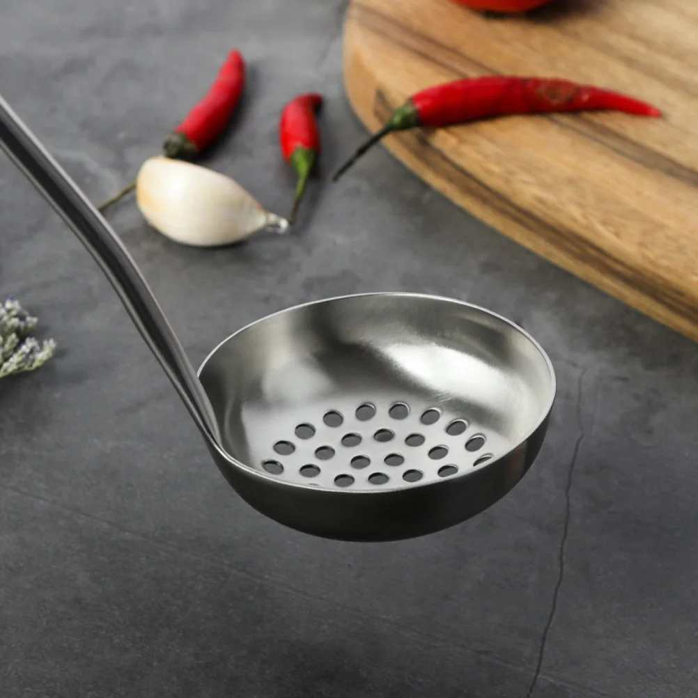 

Stainless Steel Hot Pot Colander Soup Spoon with Long Handle Large Capacity Serving Strainer for Mixing Cooking and Serving Food