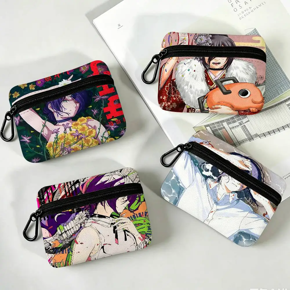 Movie R-Reze Arc Portable Oxford Cloth Coin Purse Alloy Carabiner Hook Small Zipper Pouch For Backpack Belt Daily