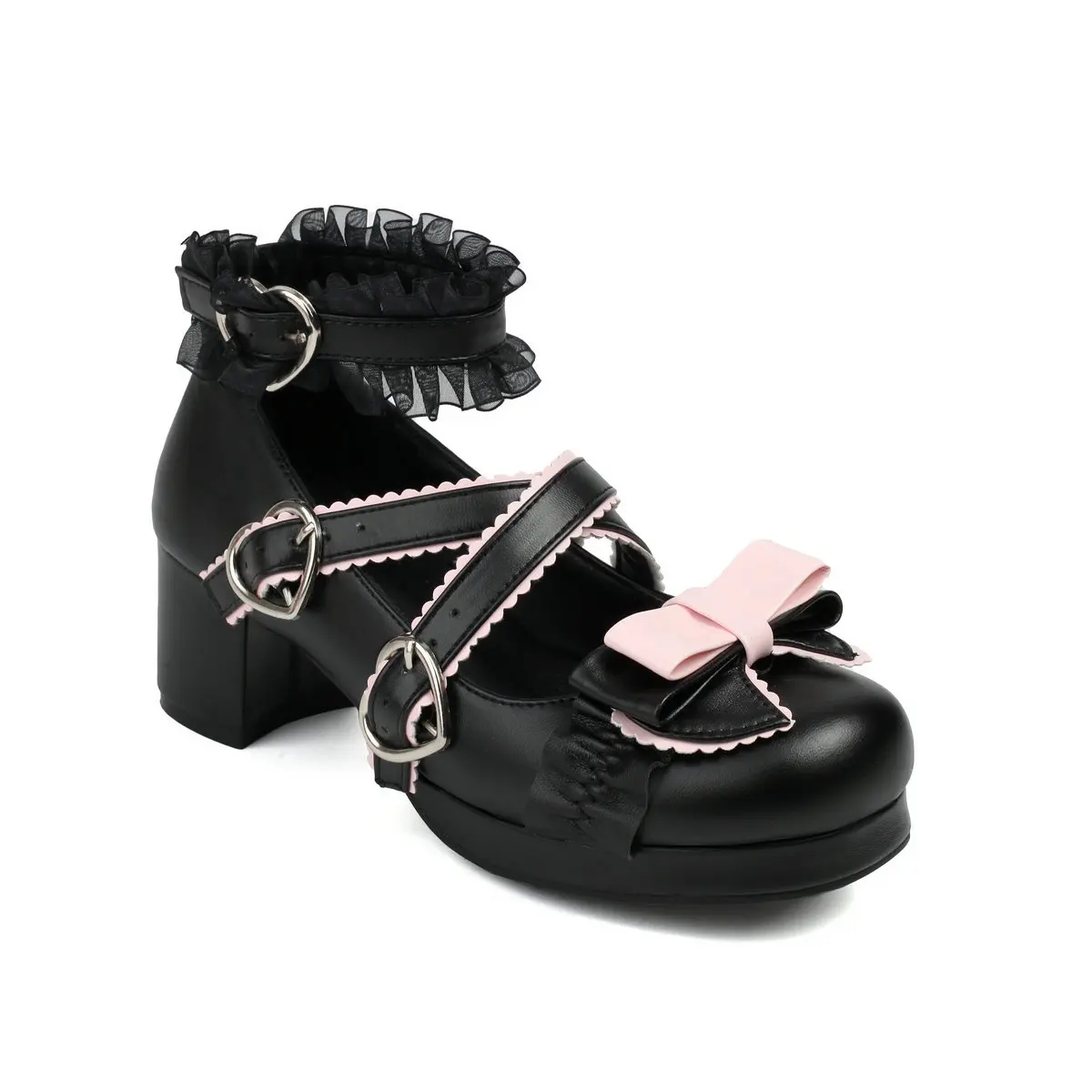 

Женские туфли на платформе Kawaii Goth Lolita, массивные туфли Мэри Джейн с бантом, милый костюм для косплея, обувь, японские туфли-лодочки в стиле Харадзюку JK