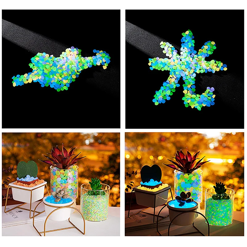 100pcs Garden Decor pietre luminose Glow In The Dark ciottoli decorativi decorazione per acquario all'aperto accessori per acquari