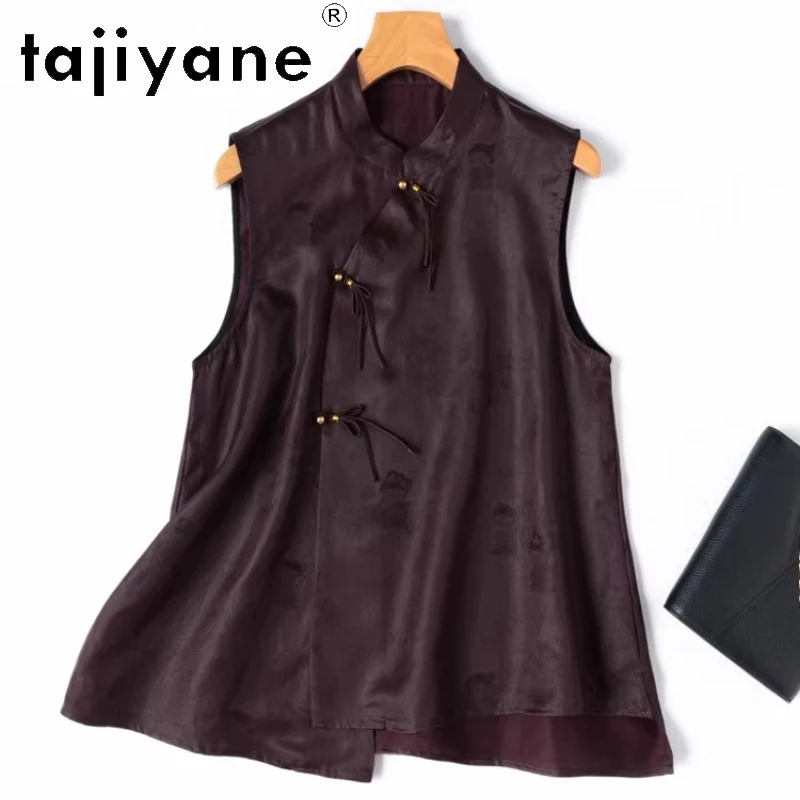 

TAJIYANE 100% Шелковая майка из тутового шелкопряда для женщин, роскошный топ Xiangyun Sha, женская одежда в китайском стиле, новая летняя женская одежда 2026, топ