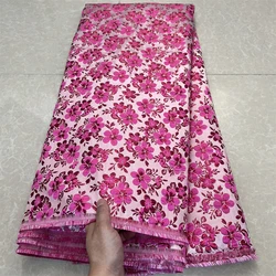 African Nigerian Tulle Lace Fabric,Sequins Embroidery, French Guipure Party Dress Fabric for Sewing, High Quality, 5Yards, 2024