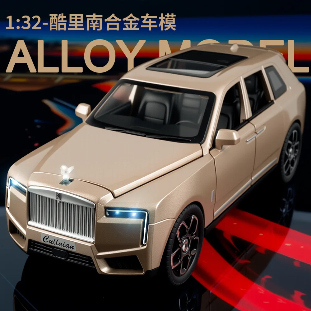 

Модель внедорожника Rolls-Royce Cullinan 1:32, литая под давлением, металлическая, с эффектами света и звука, игрушка для детей, подарок