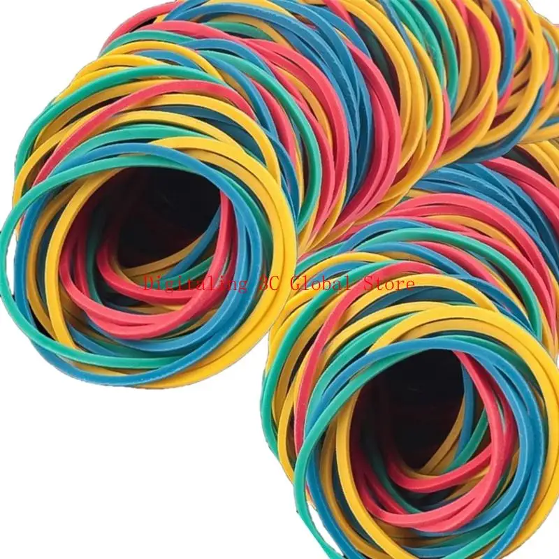 

400 Mixed Size Rubber Bands Vibrant Elastic Household Office Crafting Accessory