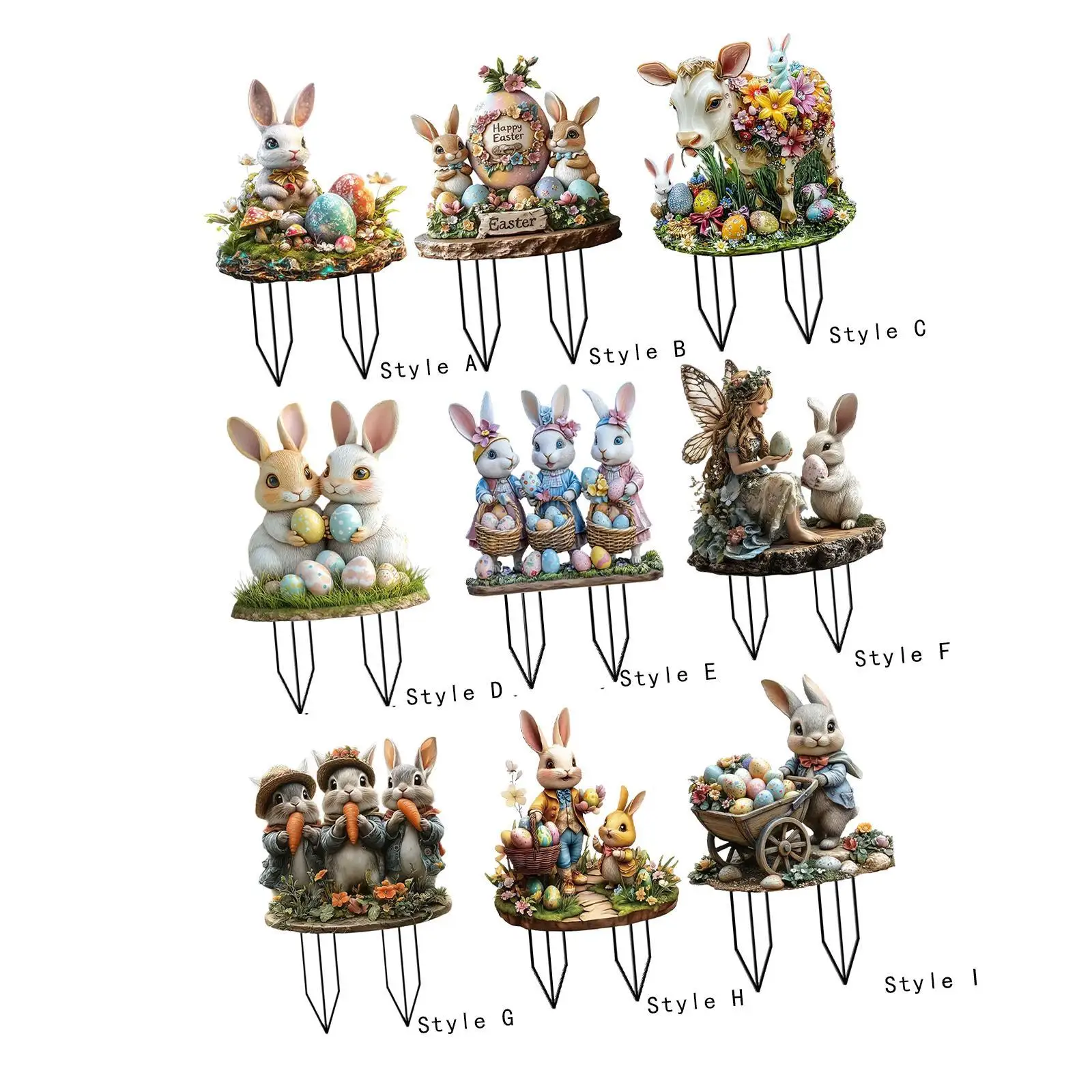 Garden Stakes Easy to Use Garden Decoration Yard Stakes Acrylic Figurine Animal Sculpture for Patio Fence Garden Porch Lawn