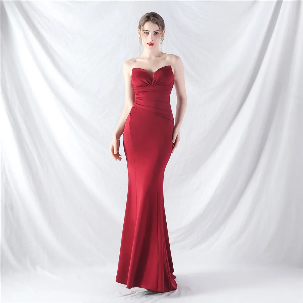 DSP حورية البحر على شكل حرف V فساتين لحضور الحفلات الموسيقية للمرأة أنيقة لون الحلوى فستان سهرة طويل للحفلات ماكسي فساتين حفل فستان رسمي #3