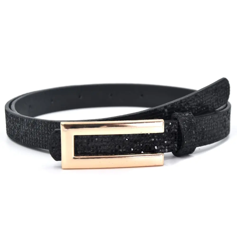 Bling Bling Sparkling Rhinestone Belt Glitter Versatile PU Leather Belt Luxury Brand Design Vintage Trendy Waistband