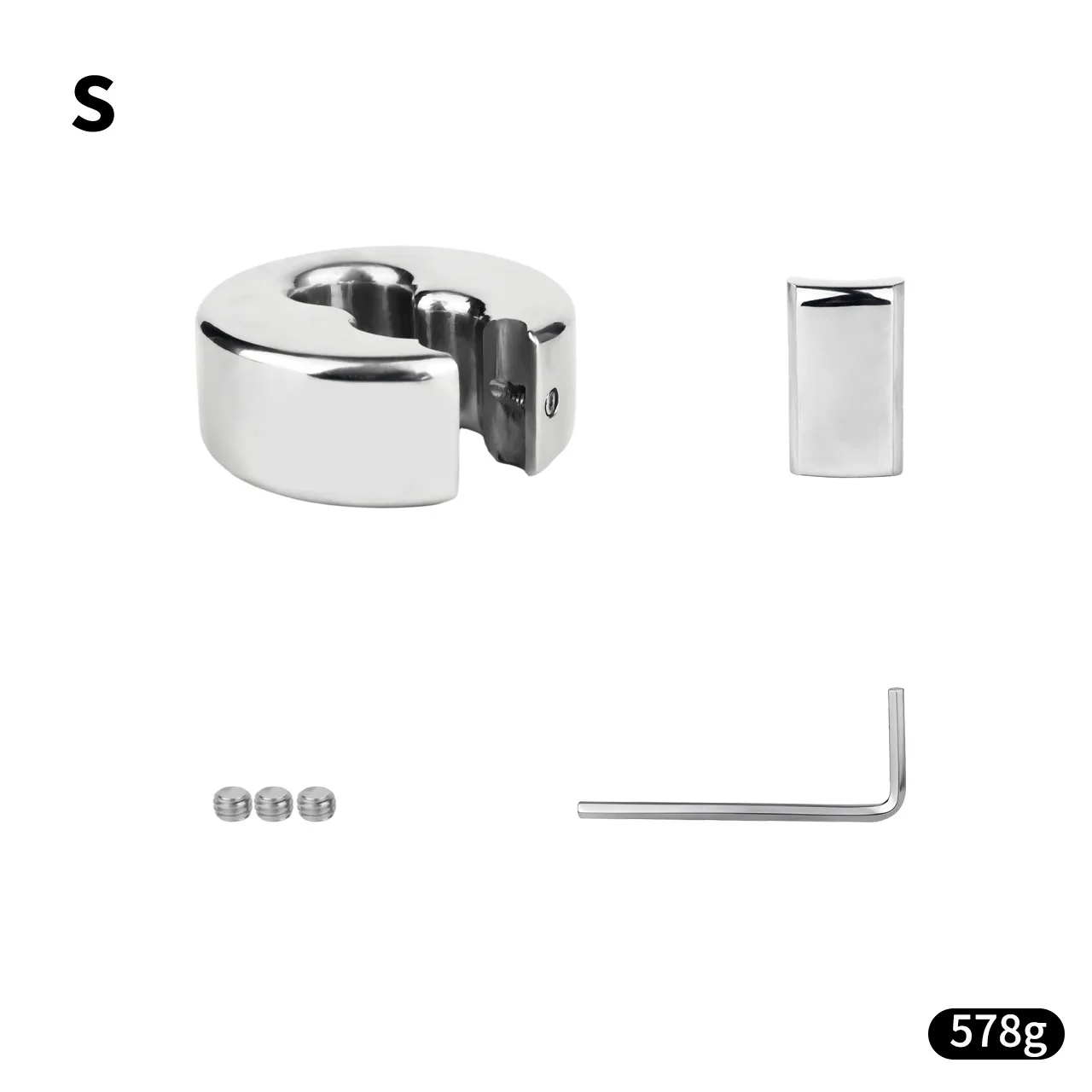 Adult metal male penis massager, scrotal weight-bearing suspension, locking ring, restraint and stretching device, male adult