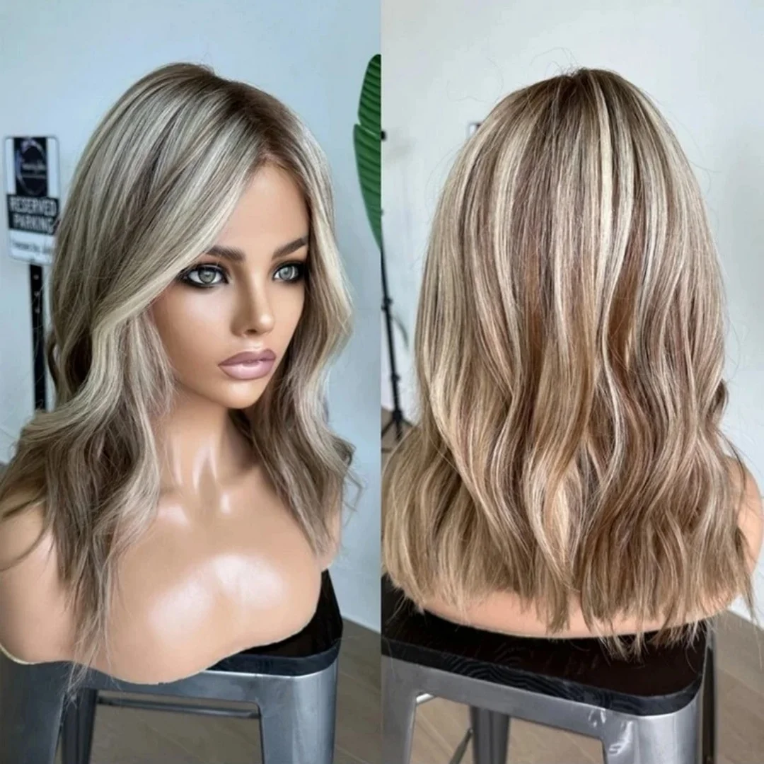 

Модные натуральные волнистые мелированные пепельно-платиновые блондинки, кружевные верхние парики, красивые 13*4 HD, прозрачные кружевные парики, разные цвета, костюм для женщин