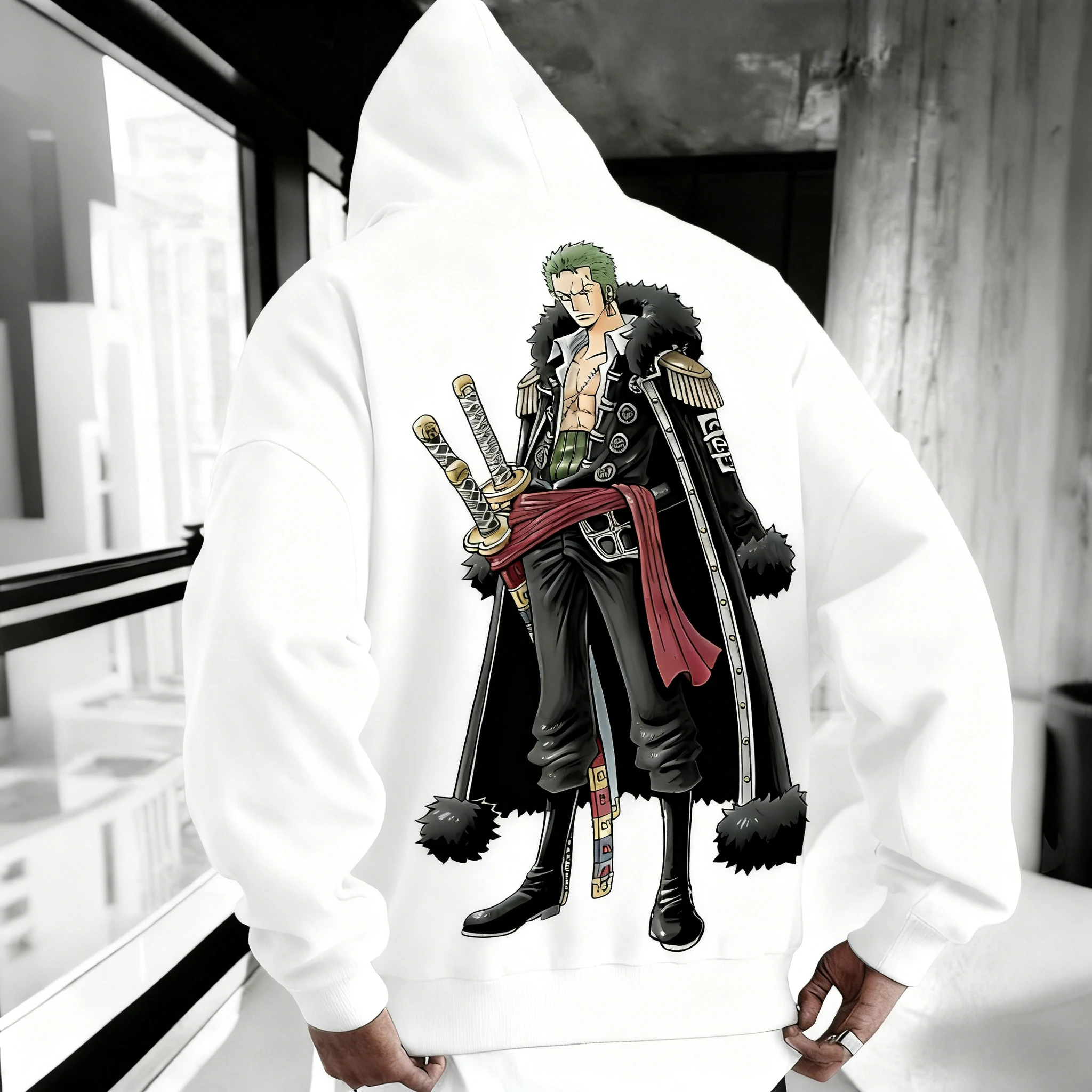 سترة فضفاضة جديدة مطبوعة برسومات الرسوم المتحركة من قطعة واحدة هي سترة عصرية من القطن الخالص للرجال والنساء في شتاء 2025 #3