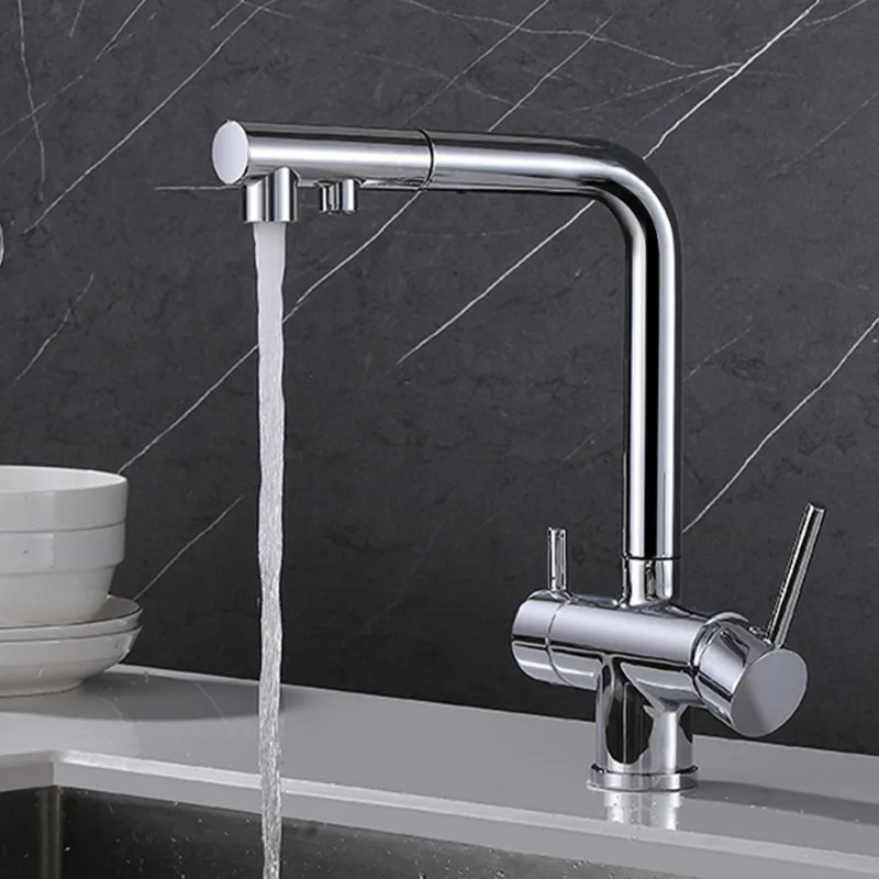Stainless Steel Black Kitchen Water Purifier Faucet 3 Way Water Faucet Water Purifier Filter Tap For Kitchen