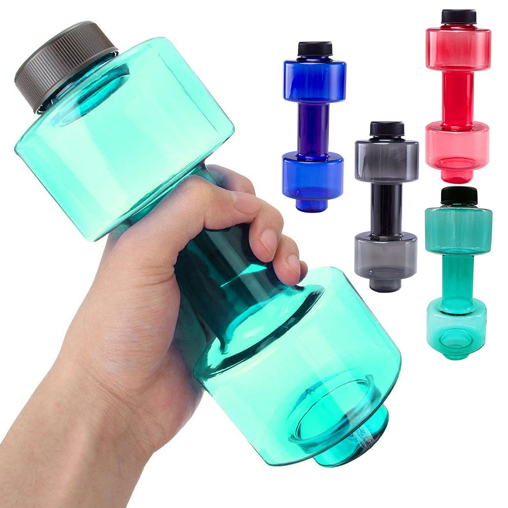 550ml PET Dumbbell Kettle Outdoor Fitness Cycling Water Bottle Weight Strong Water Drinks Accessories Gym Sports Water Cup