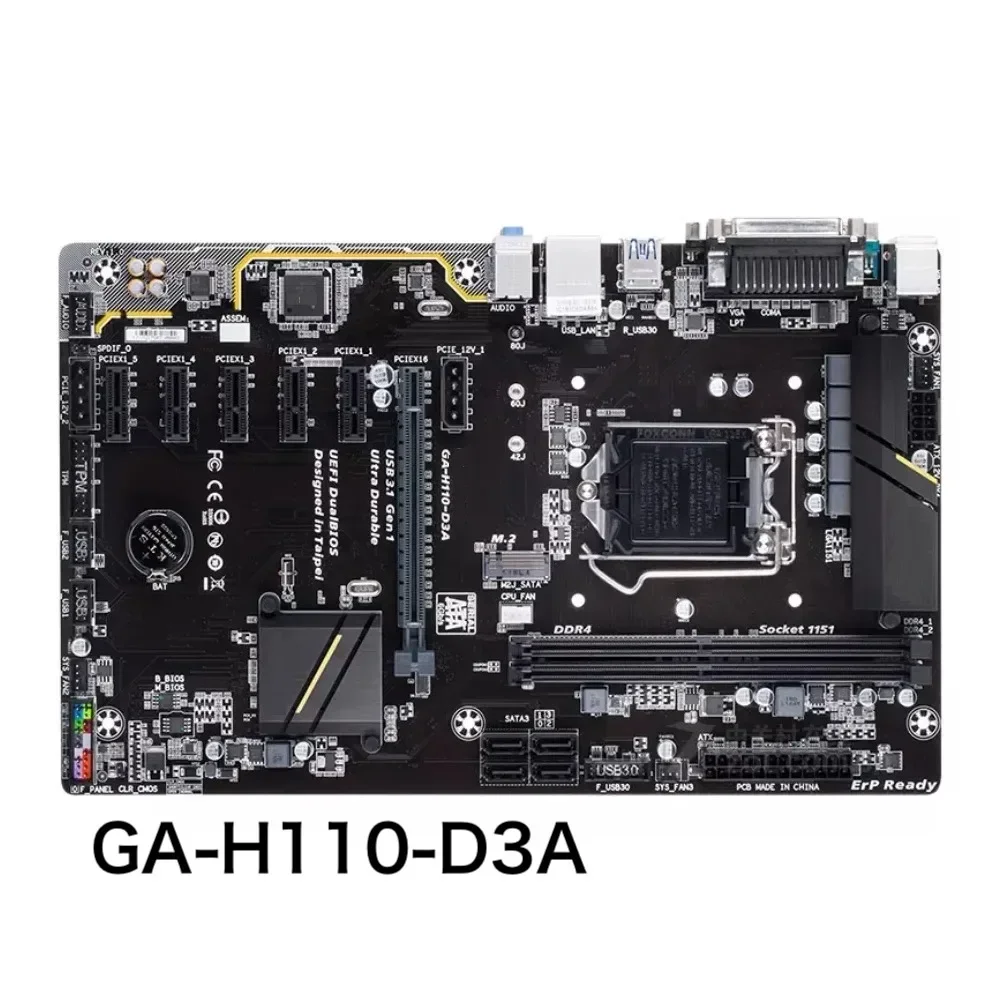 

Для Gigabyte GA-H110-D3A настольная материнская плата 32 ГБ LGA 1151 DDR4 ATX материнская плата 100% протестирована, ОК, полностью работает, бесплатная доставка