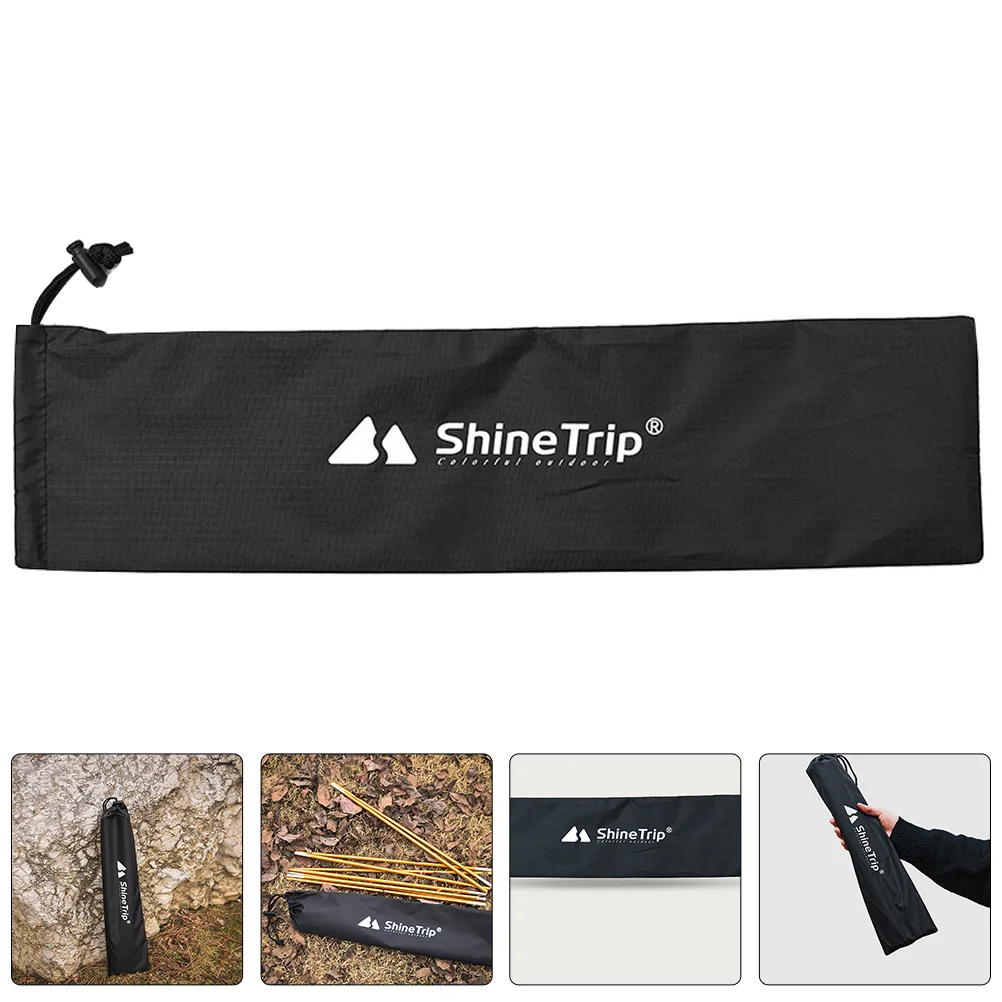 

Black Portable Outdoor Tent Rod Storage Bag Wear Resistant Cloth Camping Gear ganizer Pouch Wind Rope Buckle Small Bag