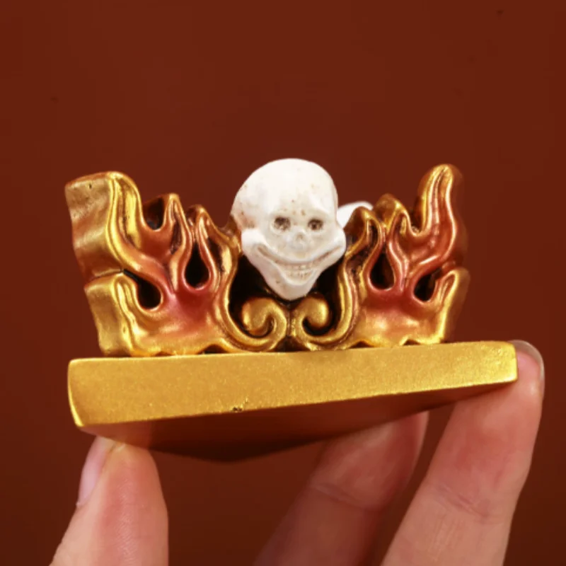 Tibetan-style Resin Toba Lotus Ornament - Tantric Vajra Wheel & Pestle, Buddhist Altar Offering Decor