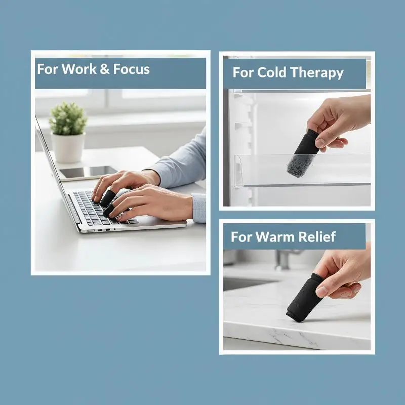 1/2Pcs Professional Flexible Compression Gel Finger Sleeves Comfortable Elastic Hot & Cold Wrap Soft Gel Sponge Ice Sleeves