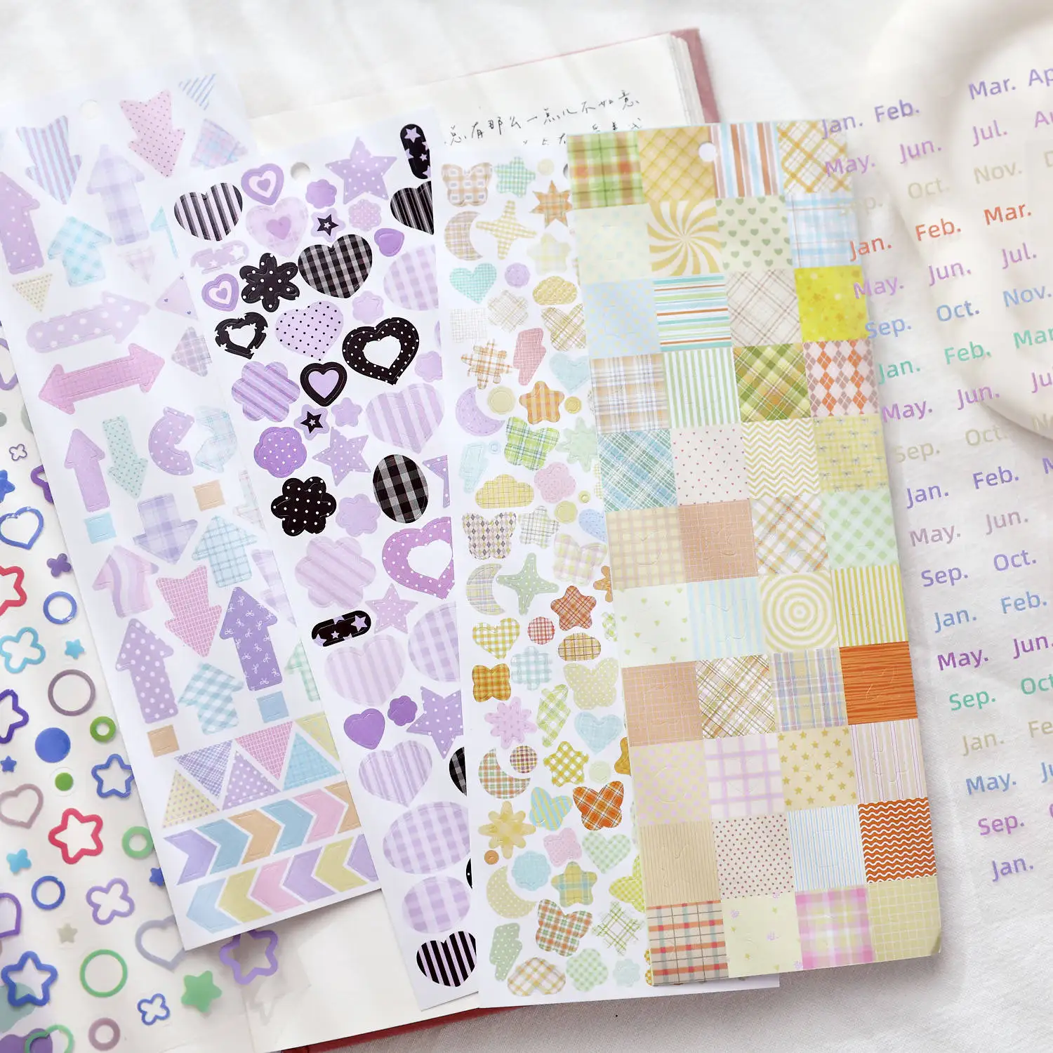 JCAC 25pcs/bag Color Card Basic Sticker Book, Blank Narrative Series, Minimalist Ins Journal DIY Guka Decorative Stickers
