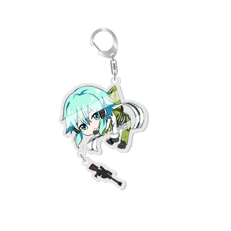 1pc Schwert Art Online SAO Kirito Acryl Schlüsselanhänger Yuuki Asuna Tasche Tag Cos Zubehör Asada Shino Kunststoff Schlüsselanhänger – Detail 2