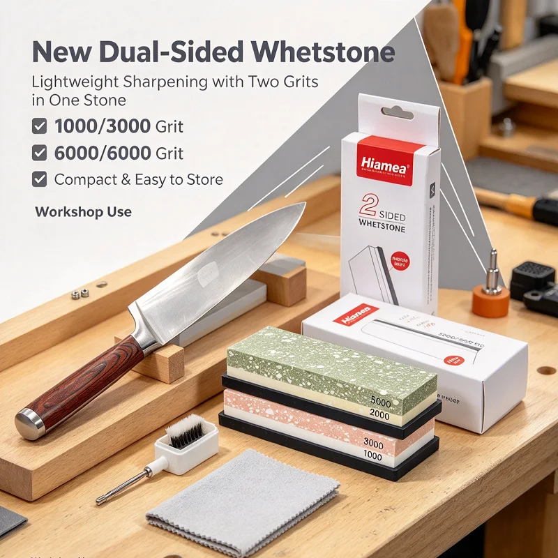 Kitchen Knife Whetstone Sharpener Double-Sided 6000/8000 Grit Water Grinding Stone Household Sharpening Tool