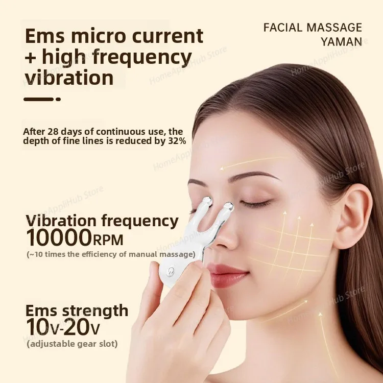 Electric Face Massager Nose Shaper Roller EMS Eye Massage Instrument Full Body SPA Vibration Massage Machine Light Therapy Tool