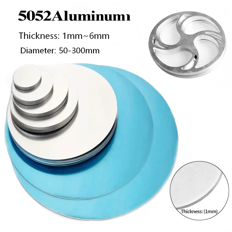 5052 Aluminium Round Disc Aluminum Circle Plate, Custom Punching & Cutting, Good Heat Dissipation, Fabricated Parts for Machiner