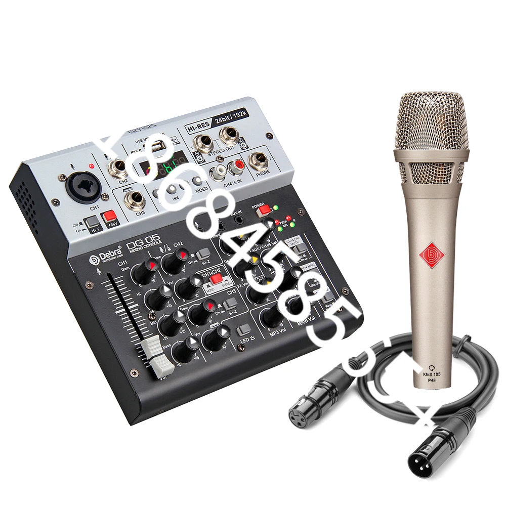 

Debra Audio Professional Audio Interface Sound Card 24bit 192K High Quality Recording Studio 48V BT5.0 Reverb DSP Mixing Console