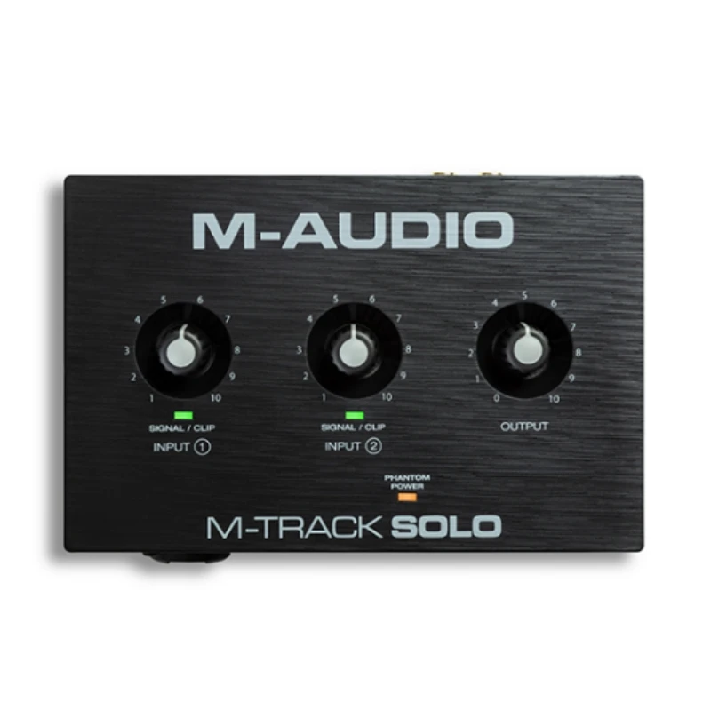 M-AUDIO M-Track SOLO USB audio interface sound card 2 in / 2 out with USB/Direct switch for Mac and PC +48V phantom power