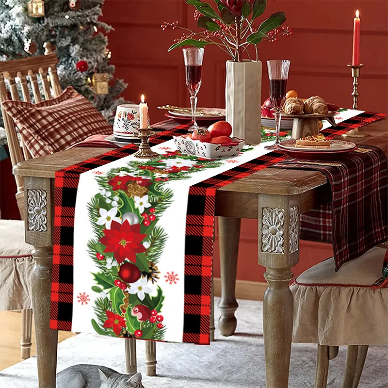 Christmas Table Runner TableCloth Merry Christmas Decoration for Home 2022 Xmas Ornament Navidad Noel Natal Gifts New Year 2023