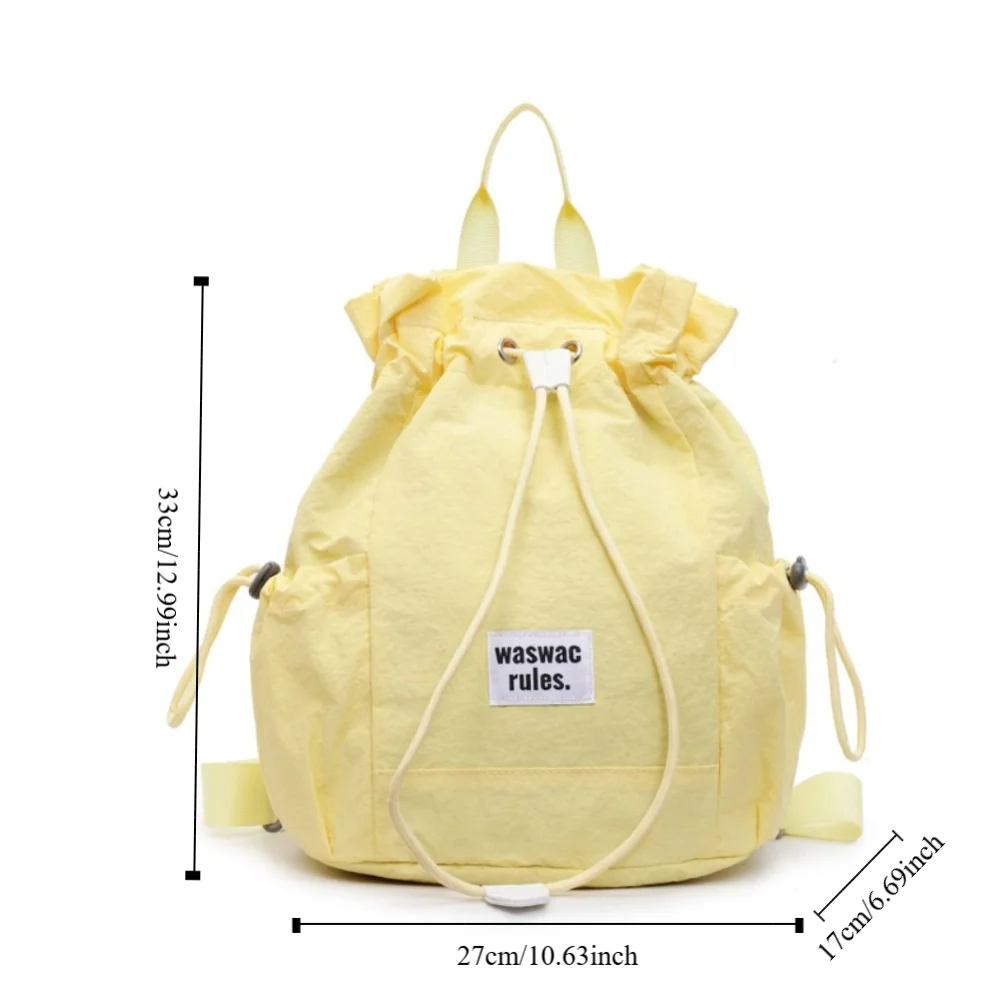 Large Capacity Sport Racket Storage Backpack Lightweight Solid Color Fitness Shoulder Bag Badminton Nylon Drawstring Fitness Bag