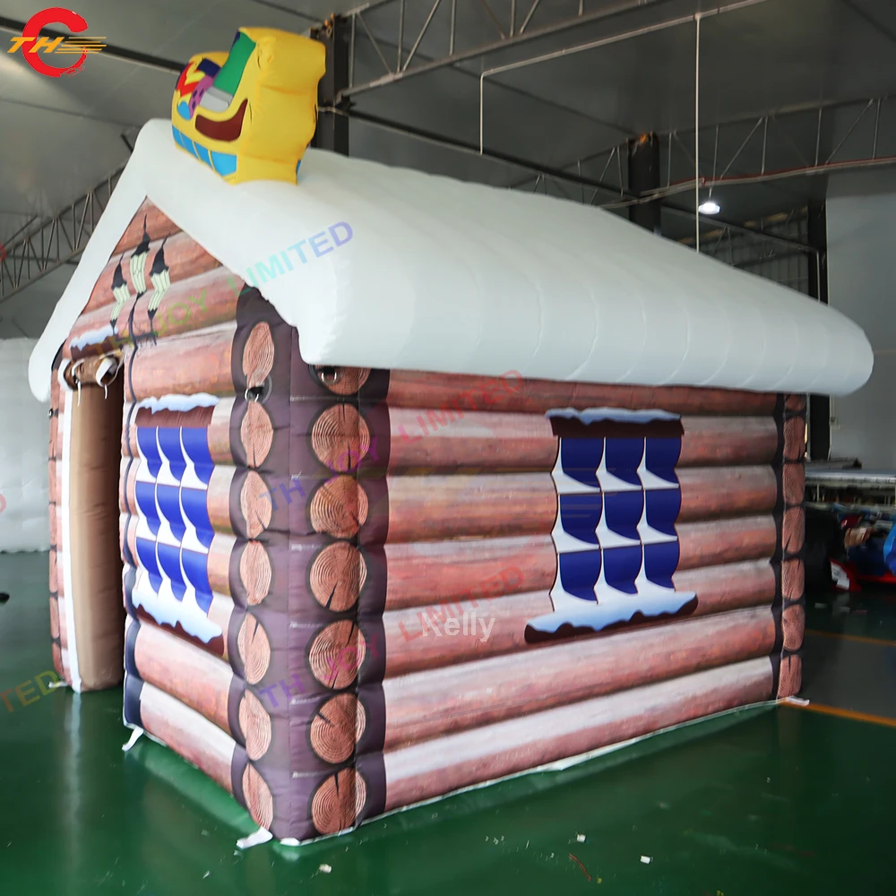 빠른 배송 3x3m 크리스마스 풍선 산타 하우스 풍선 크리스마스 이글루 하우스 (잔디밭 파티 행사용, 무료 송풍기 포함)