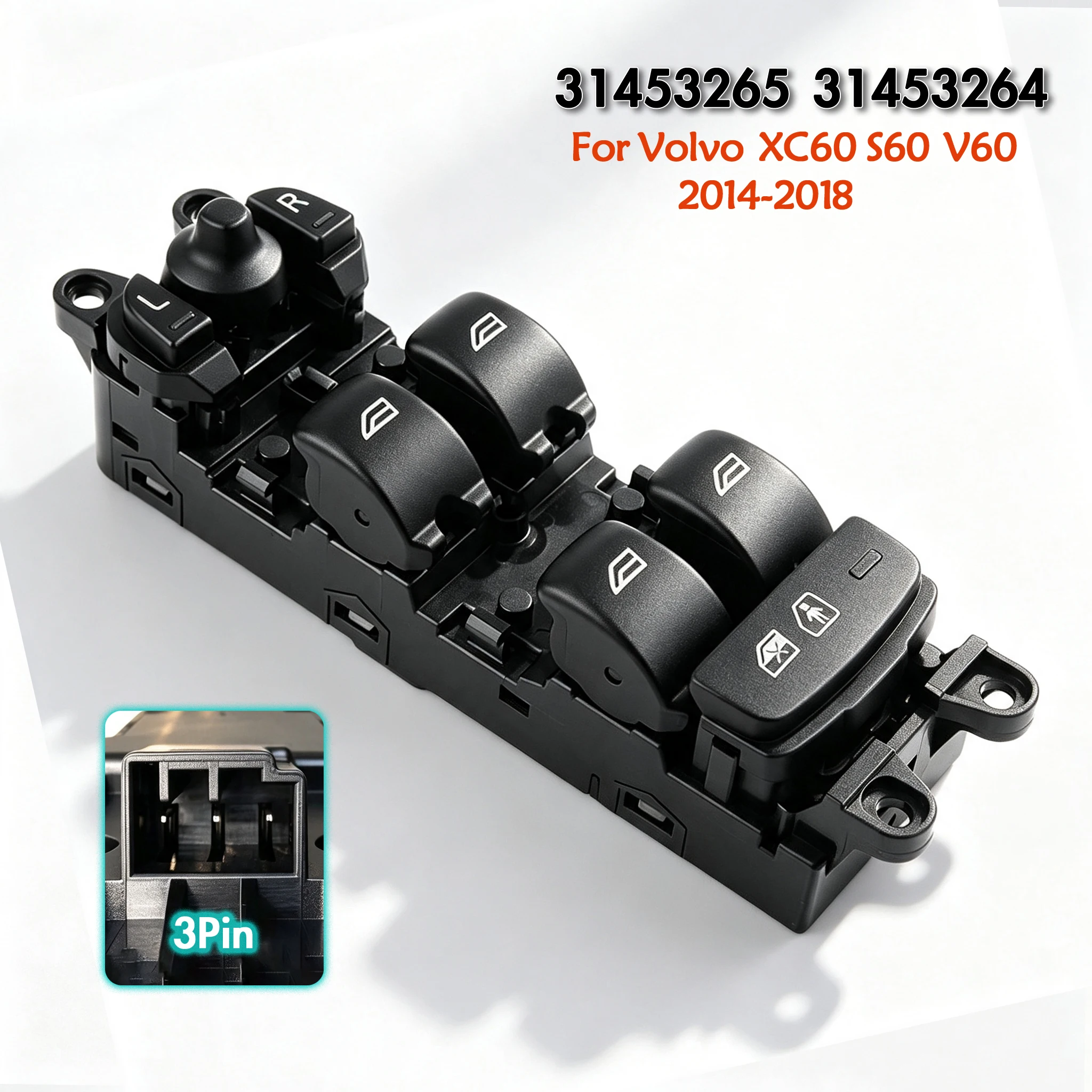 31453265 31453264 For Volvo XC60 S60 V60 2009-2018,Front Left Electric Master Power Window Switch Glass Lifter Control Button