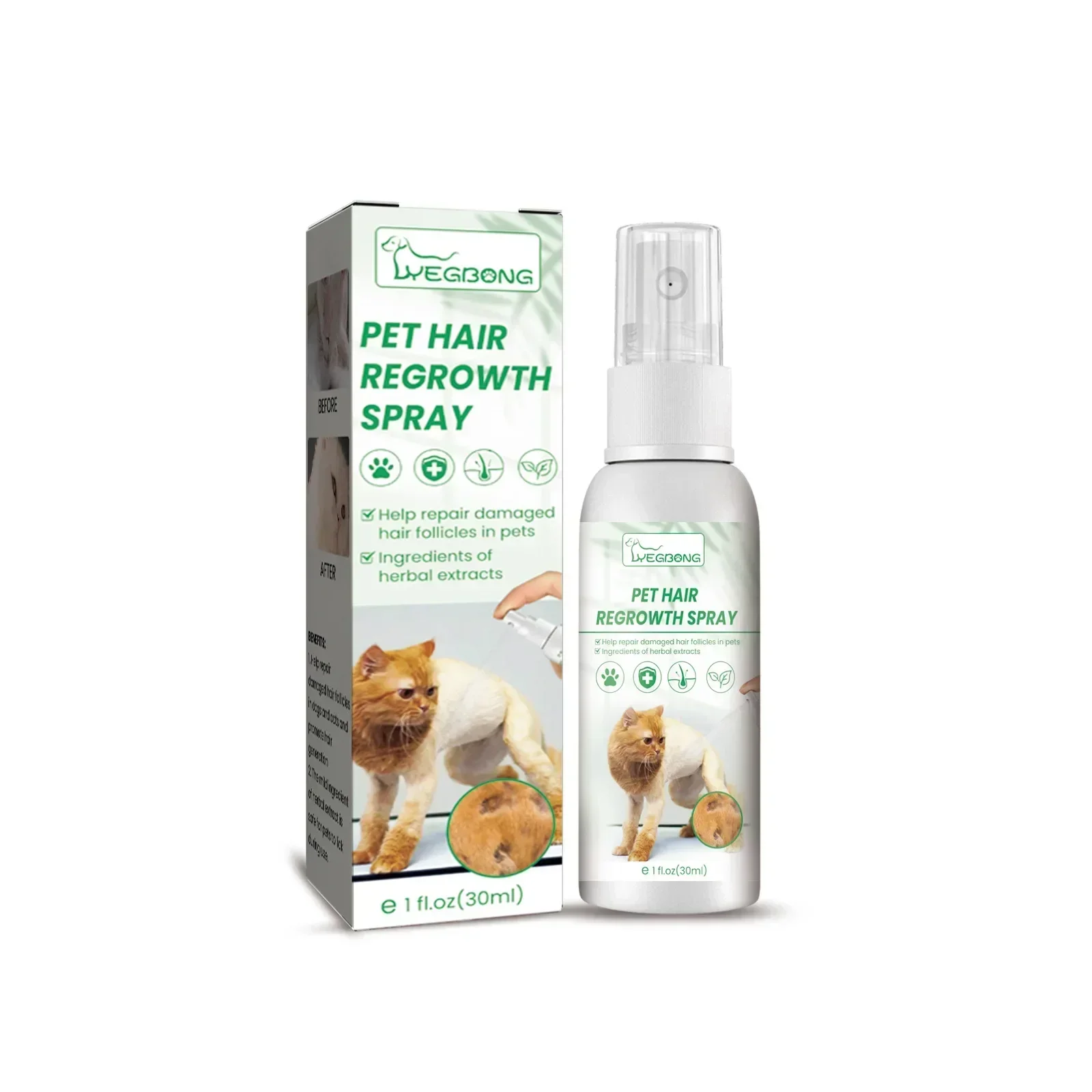 Dog Hair Loss Treatments Supplements Spray for Dogs Cats Non-Toxic Safe Ingredient Use on Body Promotes Hair Growth