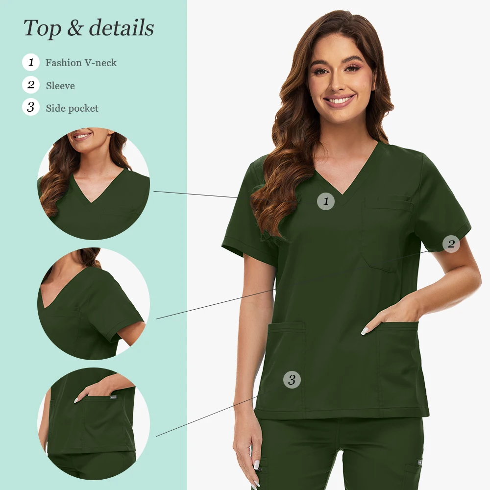 Großhandel Uniformen Pflege Scrubs Medizinische Top Scrub Sets Krankenhaus Chirurgische Uniformen Frau Mehrfarbige Jogger Set Beauty Spa Anzug