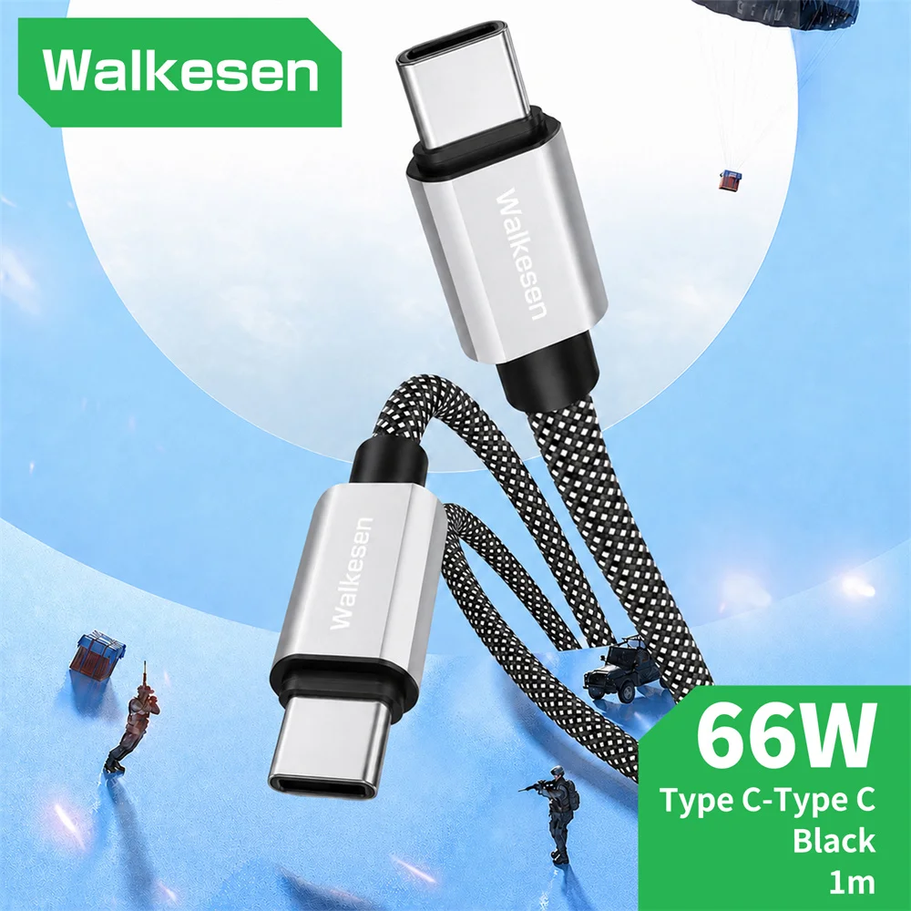 66W Type C USB to Type C Fast Charger Cable Data Transmission Cord For iPhone 15 16 Xiaomi Samsung Huawei Oneplus Android Pho