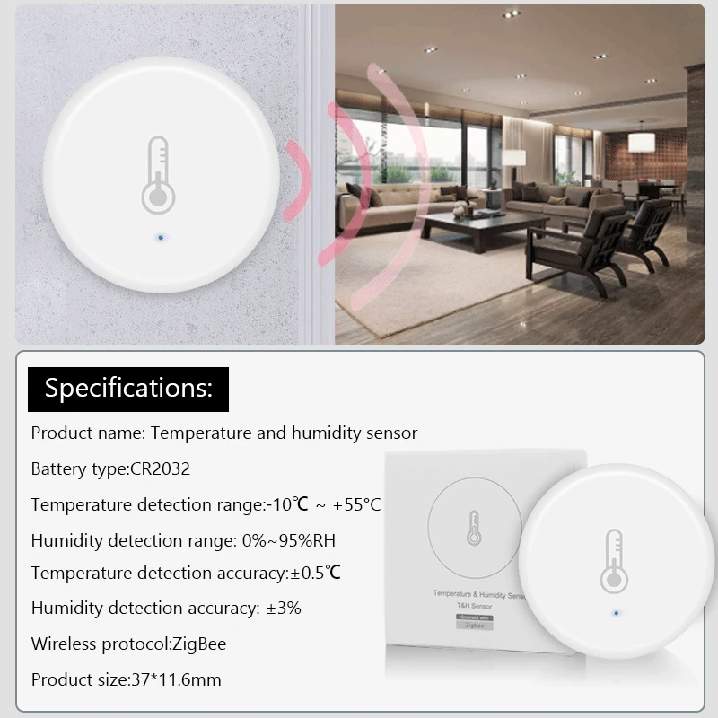 AUBESS Tuya ZigBee 3.0 Temperature And Humidity Sensor Smart Home Remote Monitor By Smart Life Alexa Google Home ZigBee Gateway