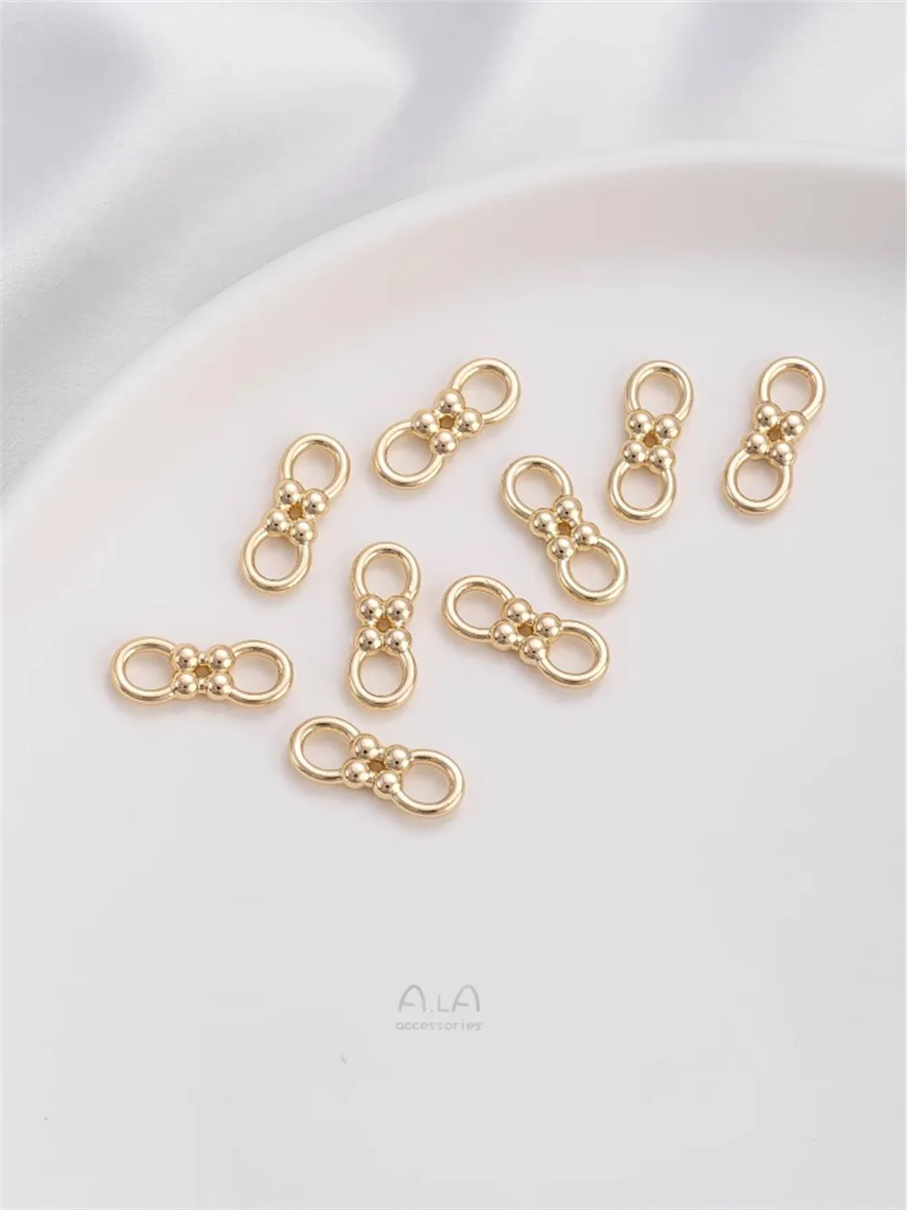 14K Gold 8-character Buckle Accessories Handmade Diy Bracelet Necklace Jewelry Buckle Finishing Connection Buckle Accessories