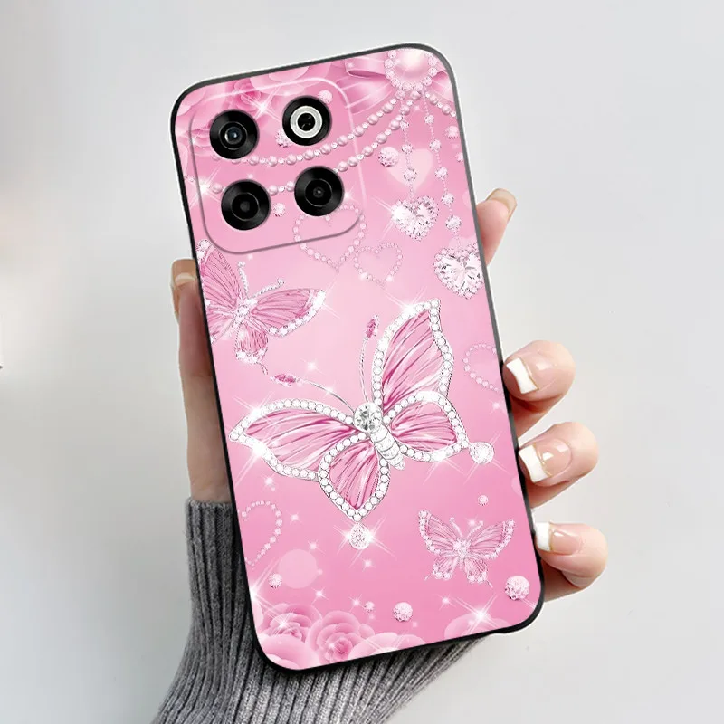 Capa para zte lâmina v70 impressão caso para zte axon 70 silicone macio escudo preto para zte nubia v70 funda bonito flor dos desenhos animados caso