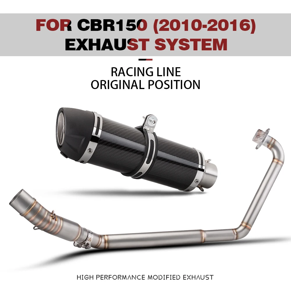 

Suitable for CBR150 CB150RR CB150 F02/51MM motorcycle stainless steel front exhaust pipe complete set (2010-2016)