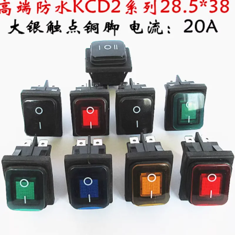

10 шт. KCD2 2 ON-OFF ON-OFF-0N 4/6-контактный сверхмощный герметичный водонепроницаемый автоматический кулисный переключатель для лодок со светодиодом 15A 16A 20A 250V