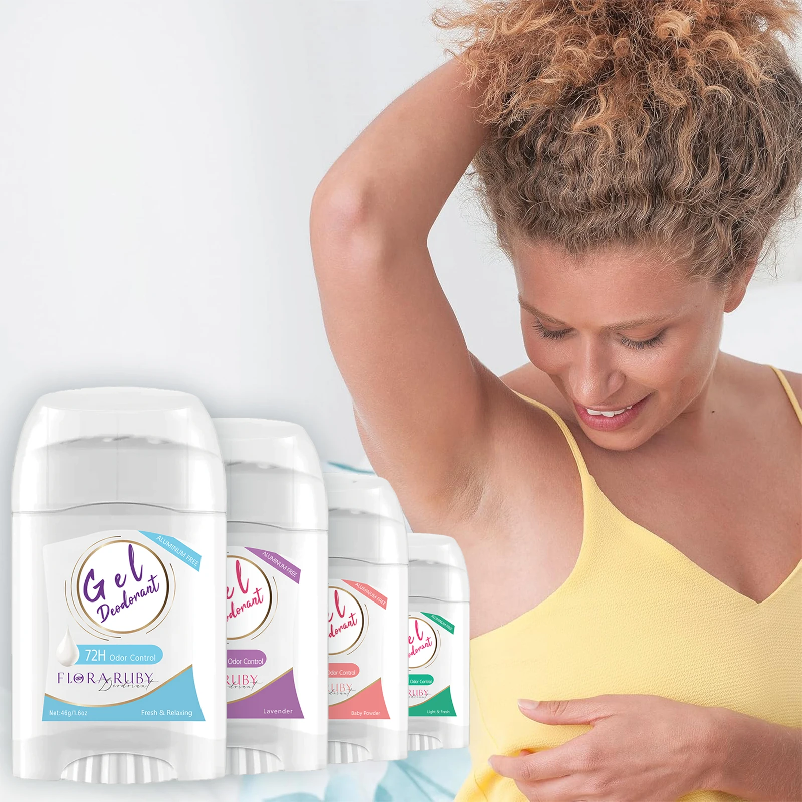 Deodorant Women Solid Fragrance Paste, Natural Flower Fragrance, Clean Scent 48 Hour Long-Lasting, Keeps Fresh & Dry, 46g/1.6oz