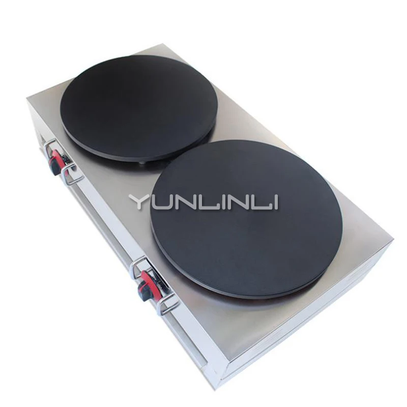 Commercial Double Crepe Maker Gas Burner Pancake Making Machine Gas Crepe Making Machine Pancake Maker