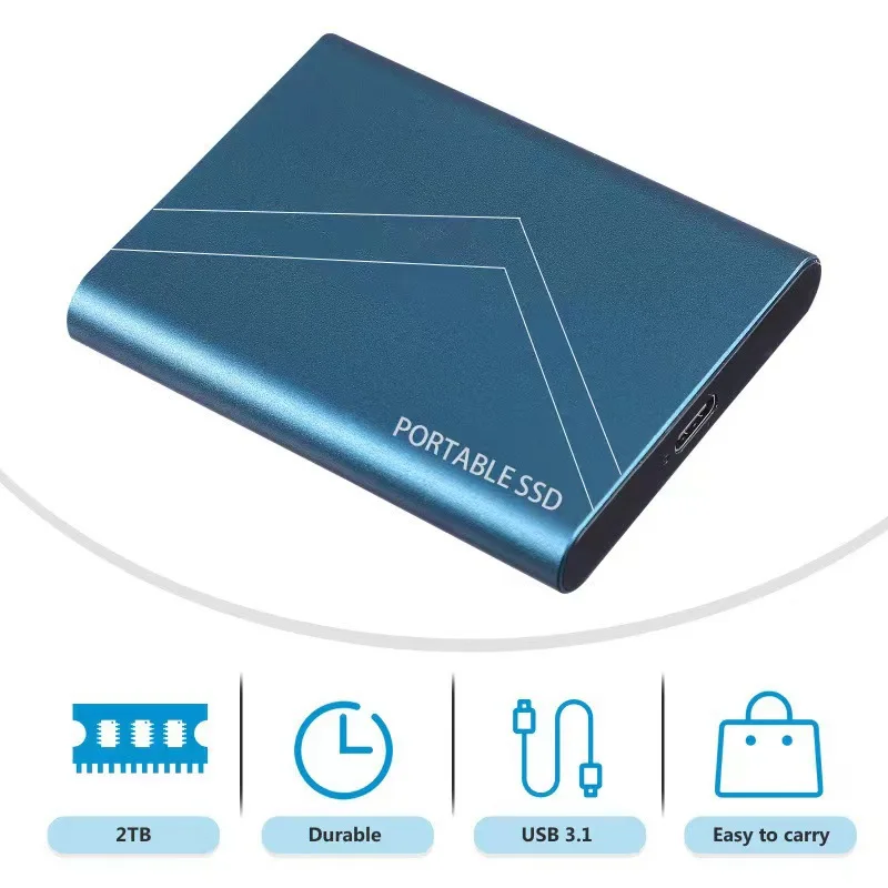 2025 جديد محمول SSD 1 تيرا بايت محرك أقراص الحالة الصلبة الخارجية 4 تيرا بايت قرص صلب عالي السعة M.2 تخزين محمول USB 3.1 محركات الأقراص الصلبة