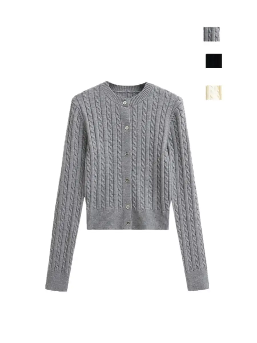 

Spicy Girl Thiened Long Sve Knitted Waist-Cinching ort Cardigan Slimming Base Layer Street Sle Winter Faion