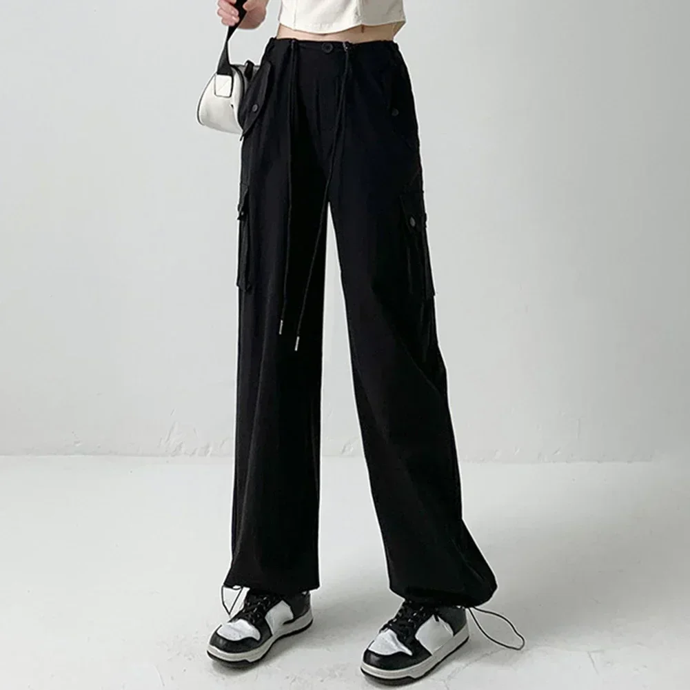 Pantaloni retrò a vita alta Abbigliamento casual Pantaloni a gamba dritta Pantaloni retrò da donna Tessuto in poliestere Lunghezza regolare Leggermente elastico