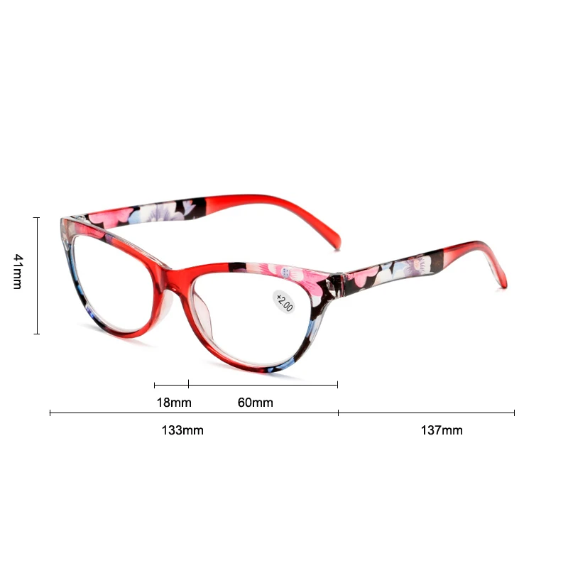 Seemfly-gafas de lectura transparentes para mujer, lentes de lectura con aumento, regalo portátil para padres, dioptrías para presbicia + 1 a + 4